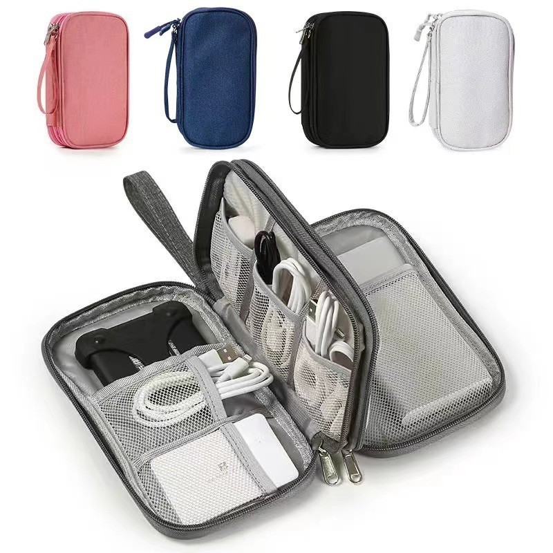Double-layer multi-functional data cable storage bag, notebook charger, mobile power cord storage box, digital storage bag details Picture