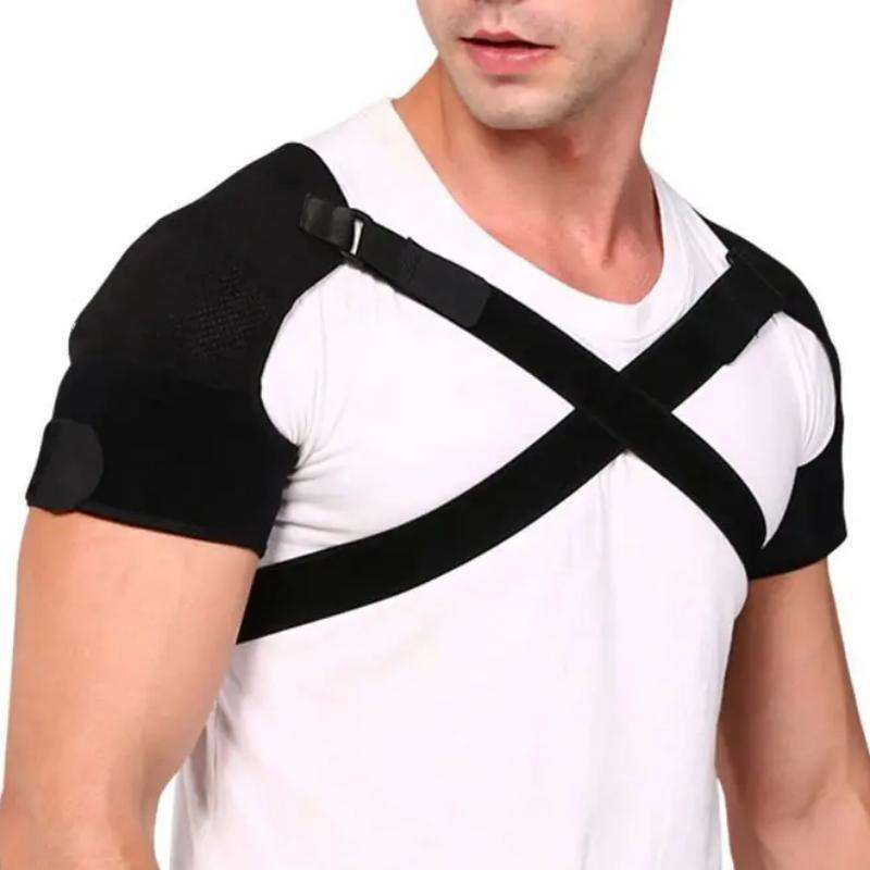 Cross-Border Sports Double Shoulder Guard Straps, Double Shoulder Straps, Bidirectional Adjustable Pressure Breathable Protective Back Straps, Cross Shoulder Straps details Picture