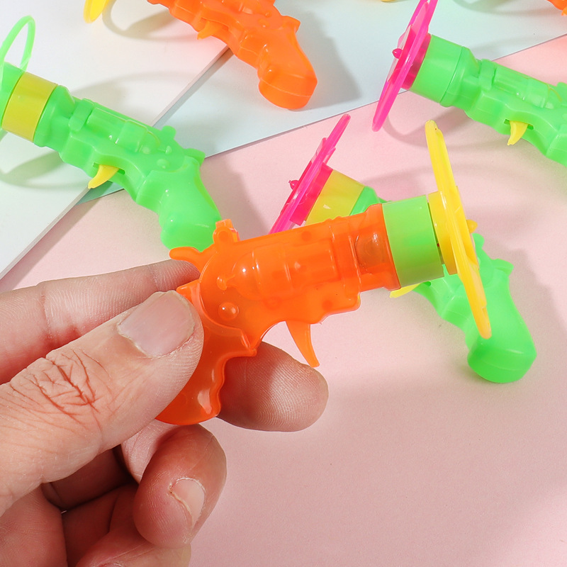 迷你飞盘枪儿童闪光飞行飞盘弹射旋转陀螺户外亲子互动趣味玩具细节图