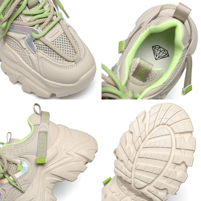 New spring shoes: thick-soled women's shoes, versatile height-increasing shoes, anti-slip, breathable, lightweight dad shoes, mesh sports shoes for women Application Scenario