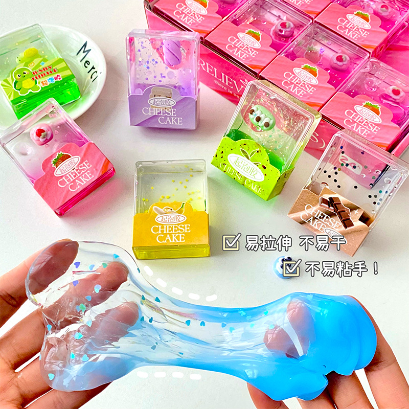 现货批发甜品系列水晶泥史莱姆高颜值儿童diy益智玩具套装起泡胶