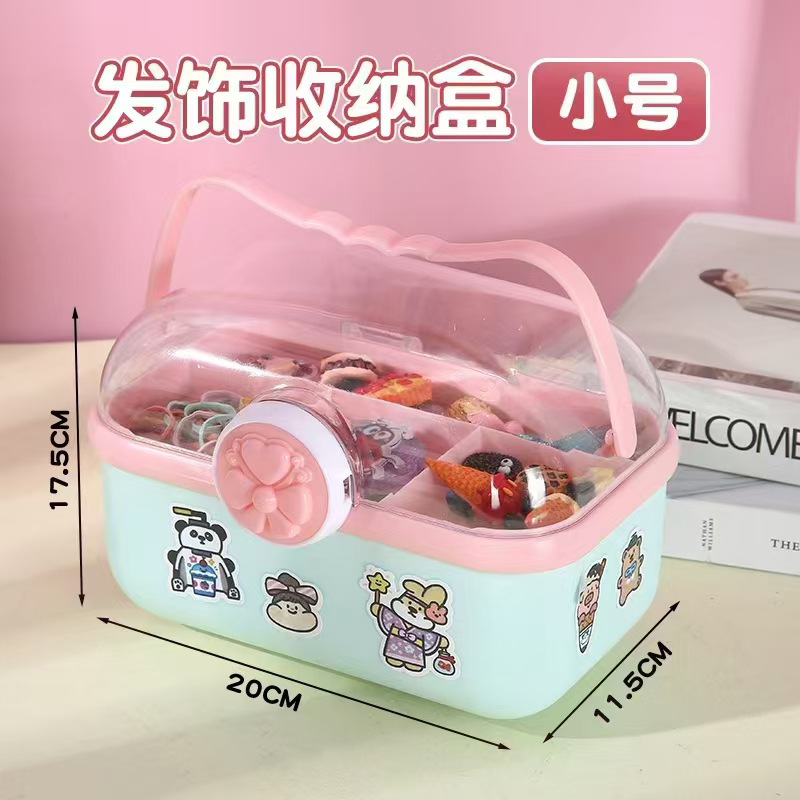 Hair accessory and hairpin storage box, children's headwear, hair rope, rubber band, plastic jewelry box, bathroom storage, ins style Application Scenario