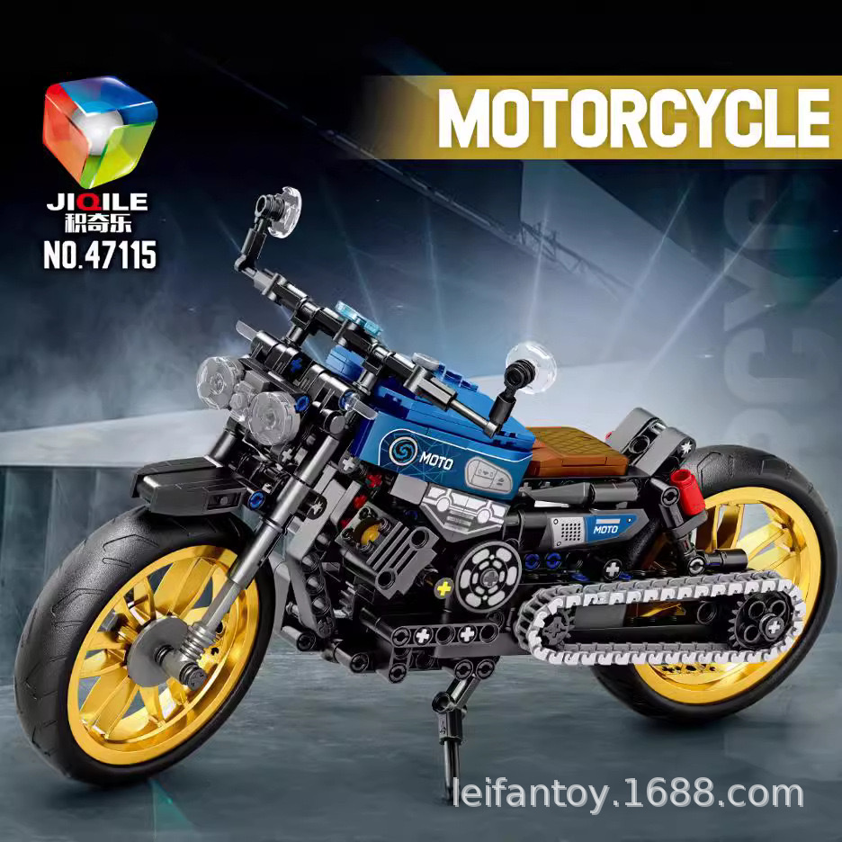 Compatible Lego building blocks, motorcycle simulation models, Harley-Davidson children's educational toy sets, wholesale gifts details Picture