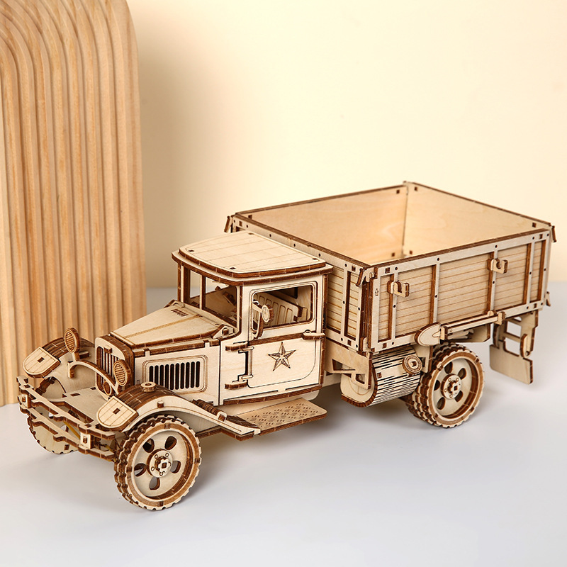 3d stereoscopic jigsaw puzzle toy models, wooden truck toy jigsaw puzzles, diy children's assembly educational toys wholesale details Picture