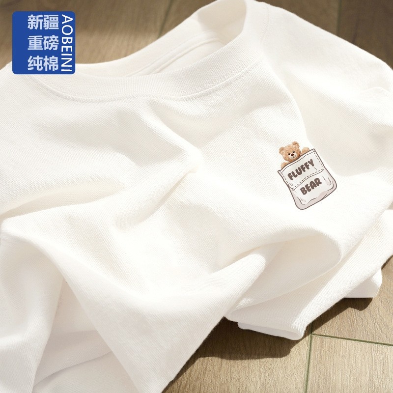 纯棉短袖t恤女夏季新款圆领上衣女款时尚减龄宽松休闲韩版女装潮