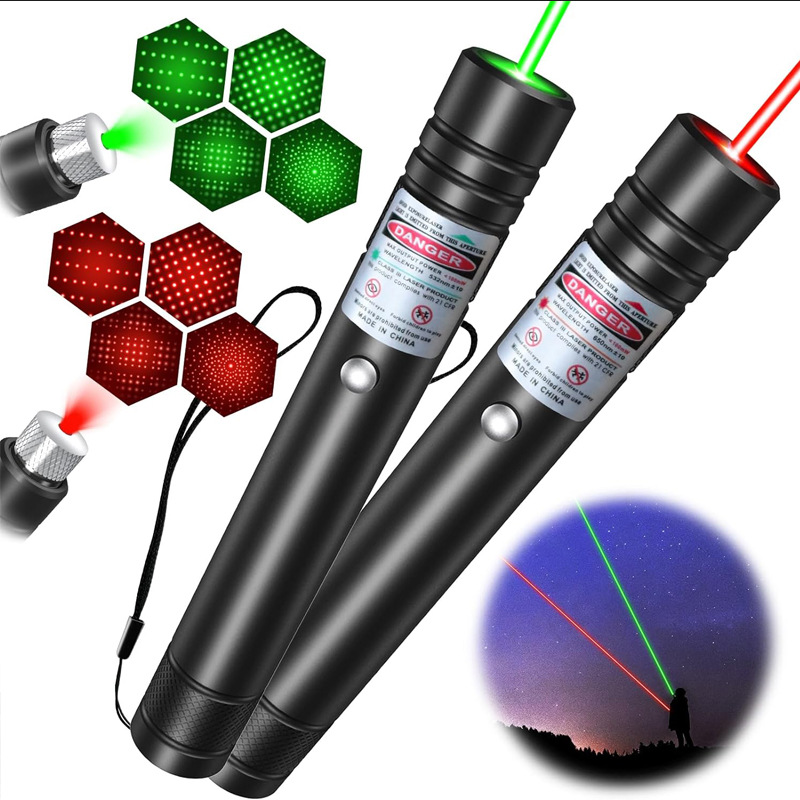 Laser pen, green laser, high-power USB, directly filled with star pattern laser red and green laser pointer