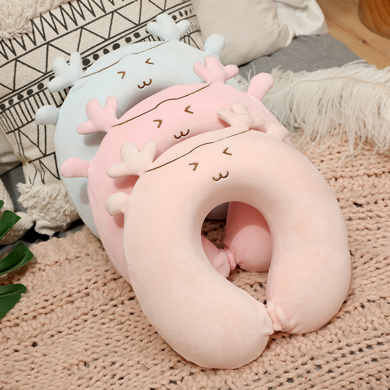 Cartoon U-shaped pillow, goat neck protection U-shaped pillow, memory foam neck pillow, eye mask, travel pillow, nap pillow, slow rebound U-shaped pillow details Picture