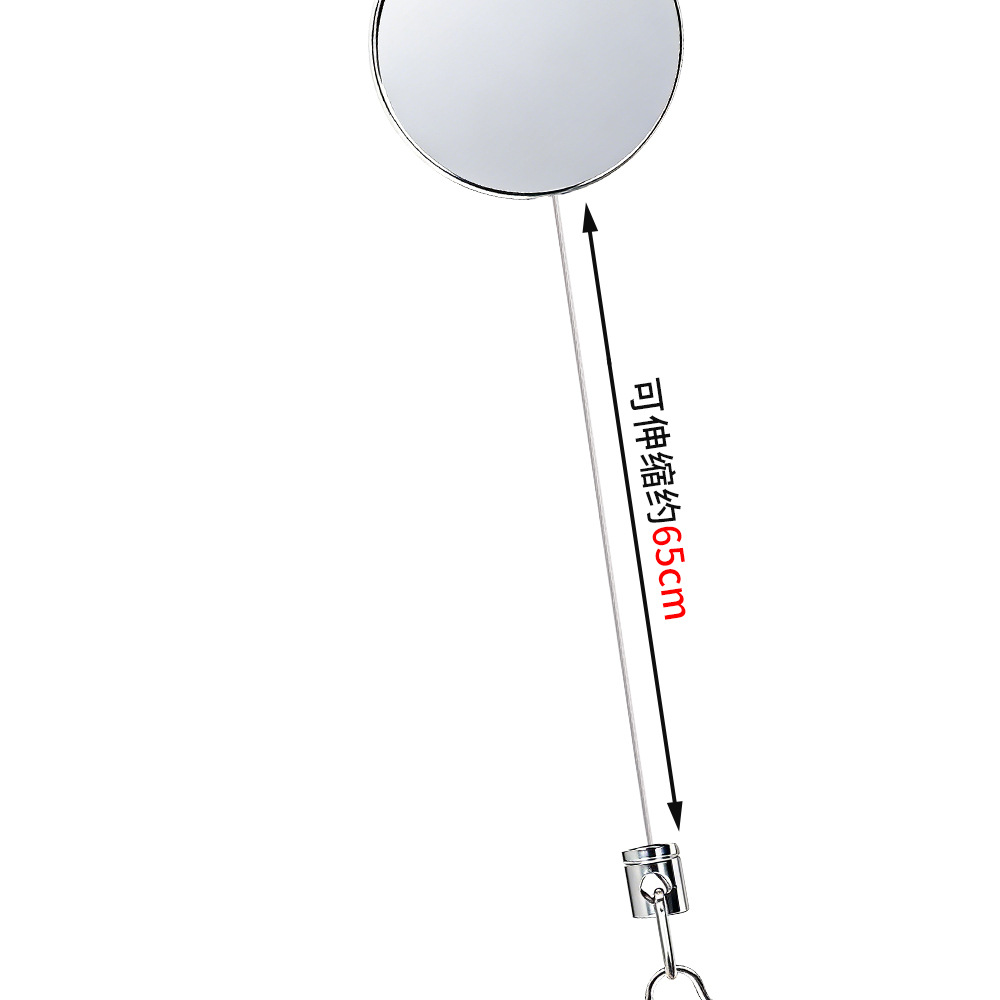 Pure titanium semi-frame old-fashioned round mirror glass base, acrylic mirror surface, silver metal telescopic buckle, round mirror decoration Application Scenario