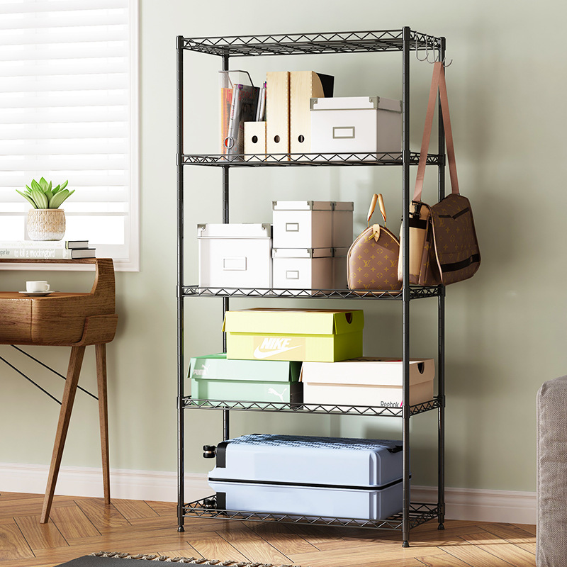 Wholesale metal storage racks, multi-layer storage racks, kitchen, bathroom and toilet hollowed-out indoor home shelves