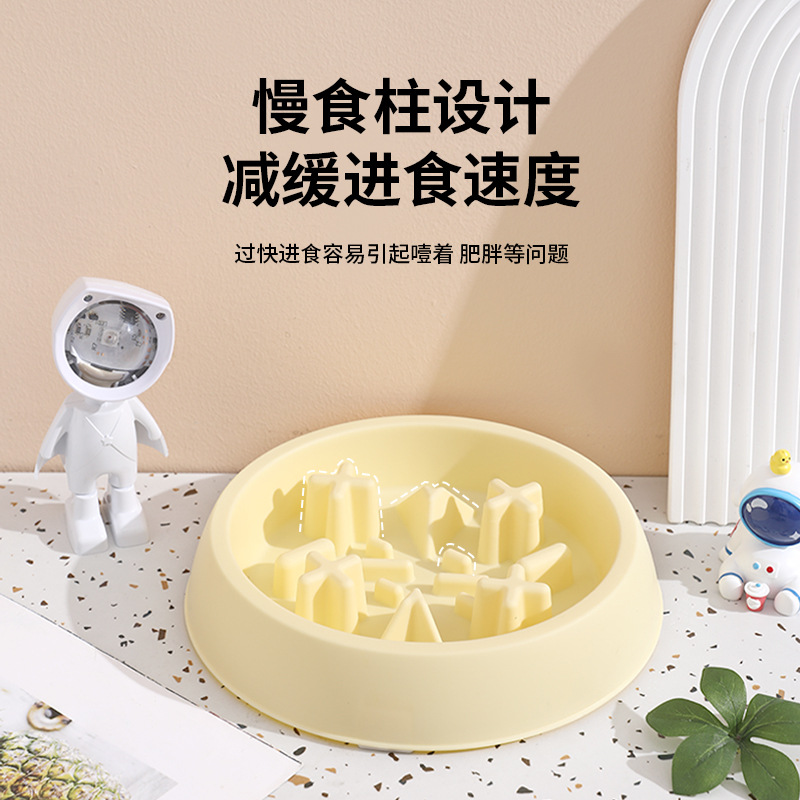 Rongka Pet Cross-border Pet Bowls for cats and Dogs, anti-choking and anti-vomiting slow food bowls, multi-color small and medium-sized dog feeding slow food bowls Specification image