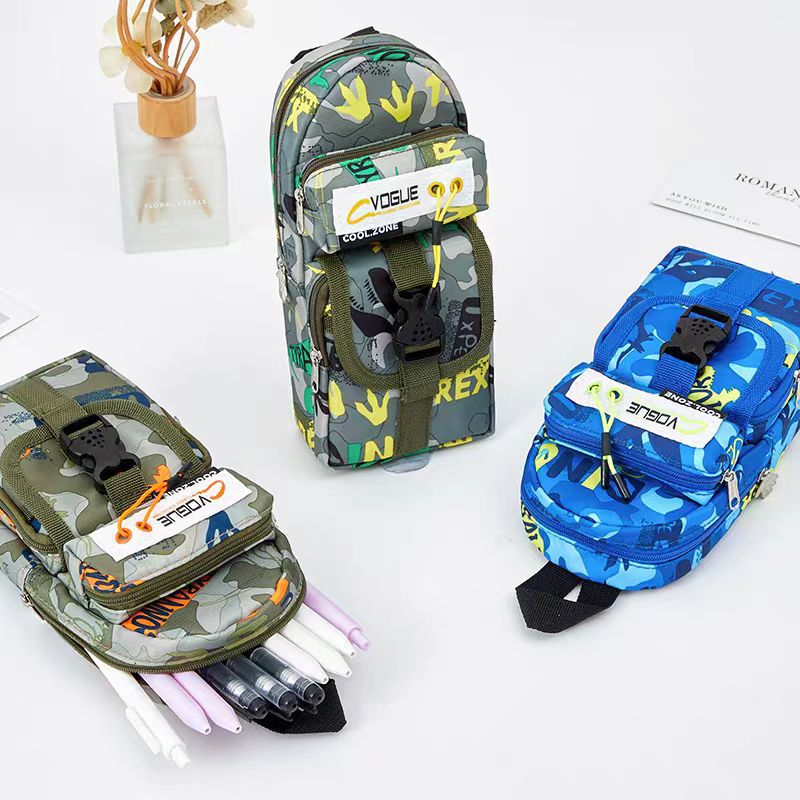 中小学生大容量男孩款迷彩笔袋铅笔盒和平精英儿童男生文具盒