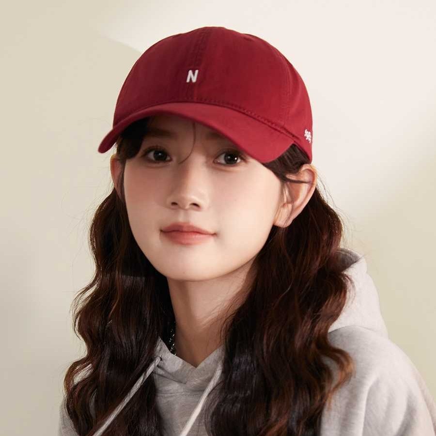 Red wheat straw baseball cap, sun hat, straw hat classic style details Picture