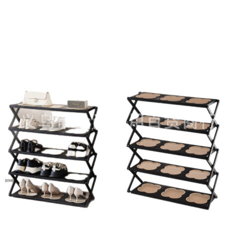 The checkerboard grid shoe rack, multi-layer storage shoe rack, household multi-layer space-saving shoe rack, multi-functional storage rack, no installation required Item Picture