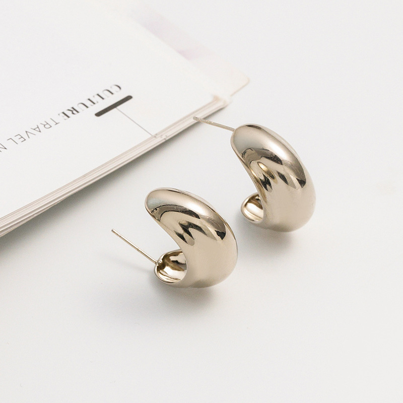 几何夸张铜镀18K真金简约复古跨境气质耳钉冷淡风大气耳钉耳饰批发