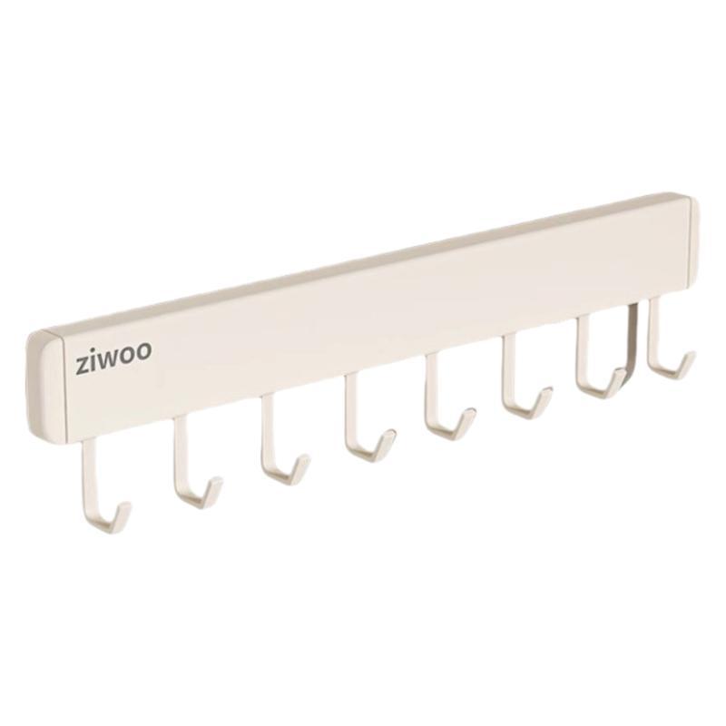 milky white kitchen hook, non-drilling storage rack, wall-mounted spatula, spoon, kitchenware storage, movable Item Picture