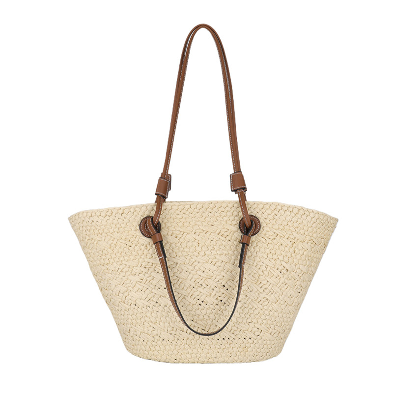 Cross-Border Straw Weaving Bag, Non-Standard Straw Weaving Bag, Large Capacity, Simple Hand-Woven Shoulder Bag, Women's Summer Seaside And Beach Hand-Woven Bag Item Picture