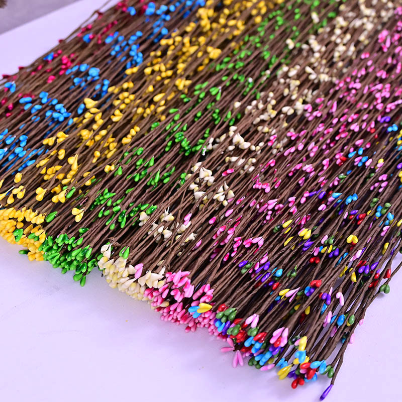 60 cm rattan garland material, iron wire DIY flower branch, small berry bracelet, hair accessory making material details Picture