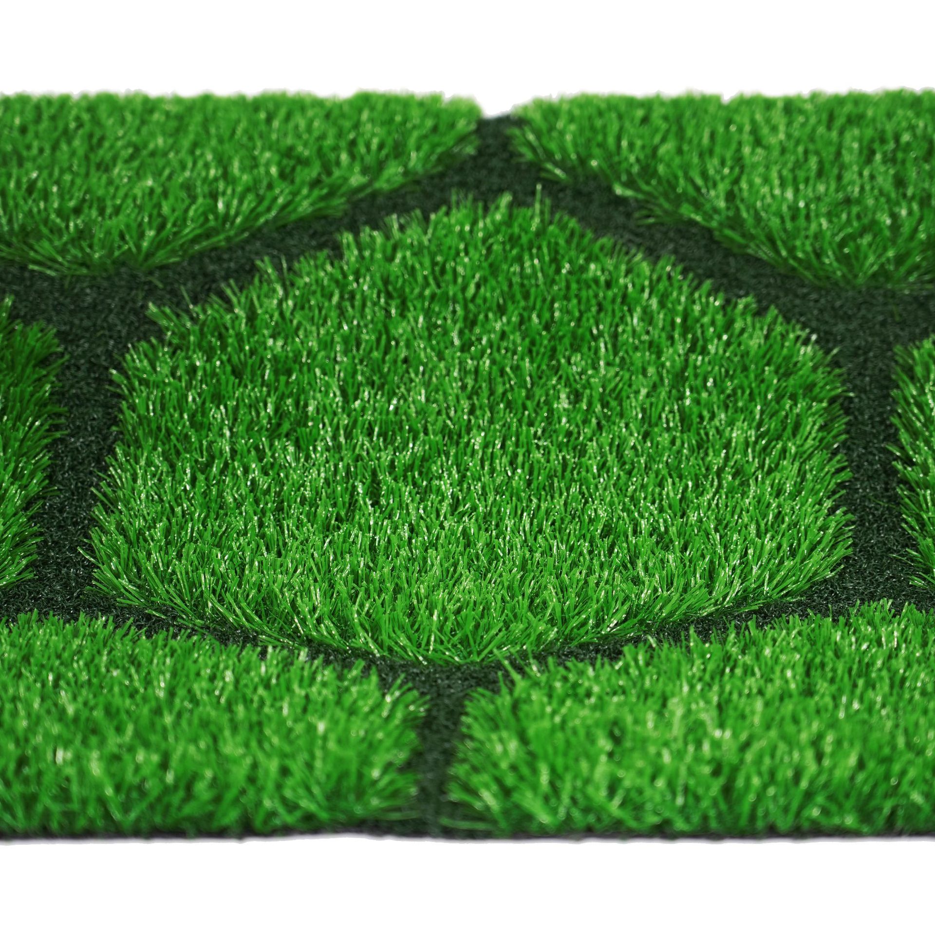 Cross-border customized 3D embroidered lawn, artificial geometric pattern grass, outdoor simulation three-dimensional printed carpet, patterned turf Application Scenario