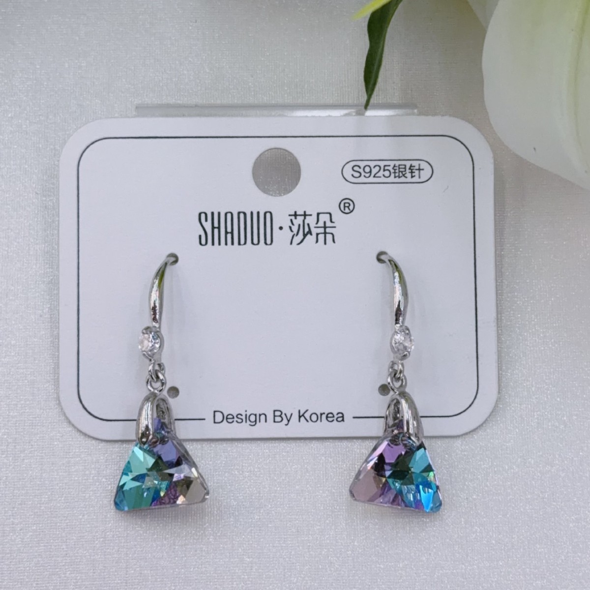 Cross-border TEMU hot-selling European and American fashionable imitation crystal jewelry, Baroque maple leaf earrings and pendant accessories manufacturer wholesale Specification image