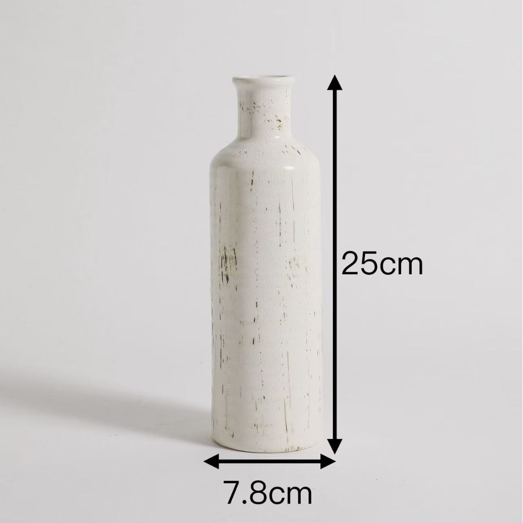 Jarrón de cerámica de estilo europeo objetos de artesanía jarrón de oro para el hogar rosa floral decoración de la sala de estar tres diseños de textura blanca Specification image