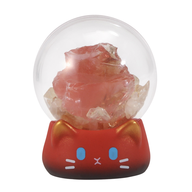 Cute cartoon cat Jingjing Crystal Blind box, creative crystal ball design, desktop decoration gift, gift decoration blind box Item Picture