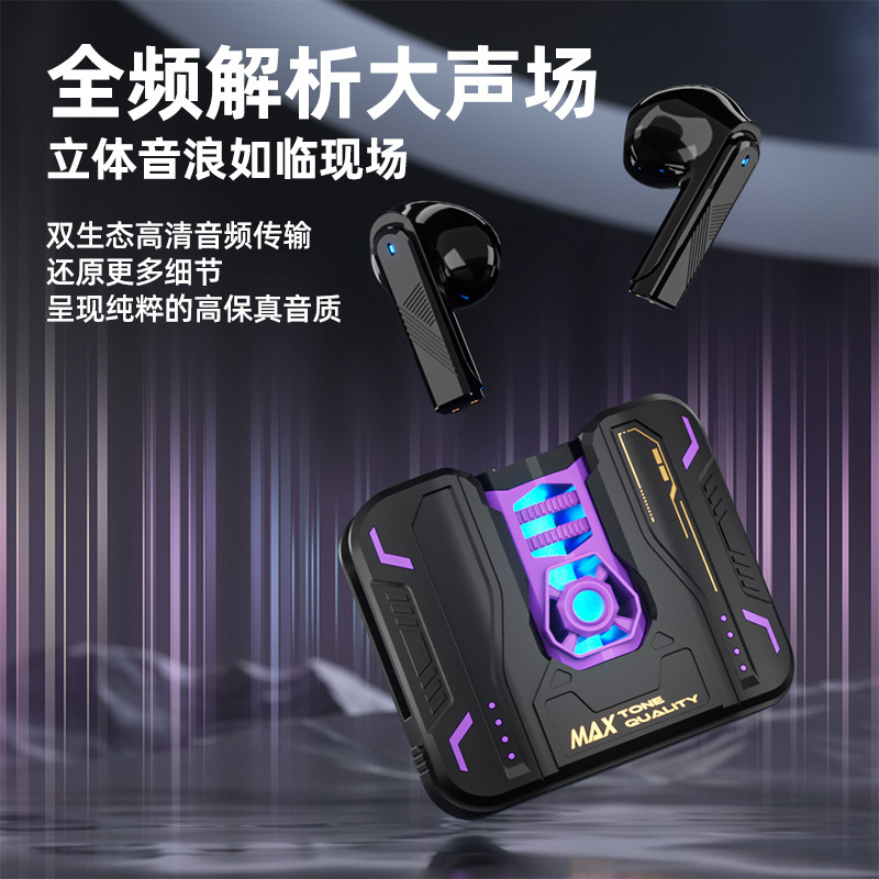 GM80 wireless Bluetooth headphones feature intelligent noise cancellation, comfort, water resistance, in-ear gaming, music, mecha, cool appearance and private mold Application Scenario