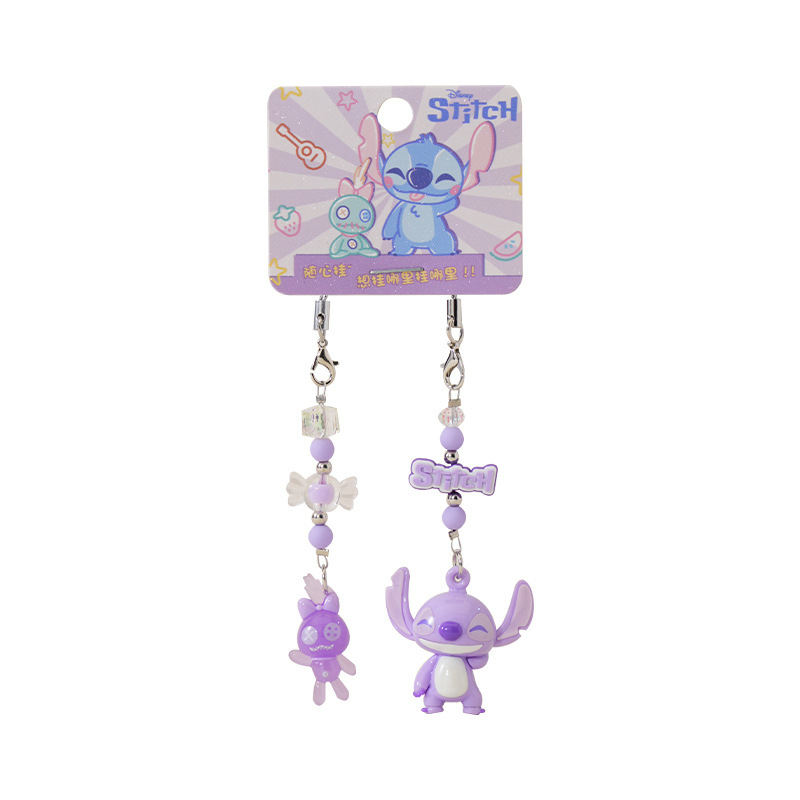 Official Stitch playful partner keychain, cute cartoon little nose clip, couple's adorable doll bag pendant Item Picture