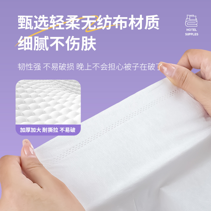 Disposable bed sheets, quilt covers and pillowcases, four-piece set, essential for business trips and travel, hotel and business travelers, dirty bedding, four items details Picture