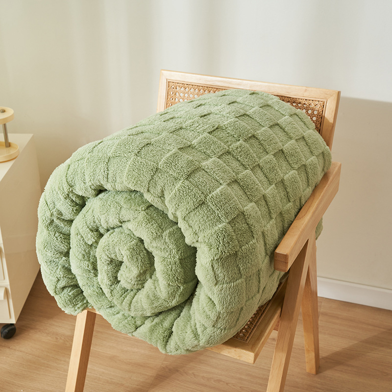 Thickened double-sided waffle wool blanket sofa, office nap blanket, warm Taff wool cover blanket, dormitory shawl blanket, bed sheet Specification image