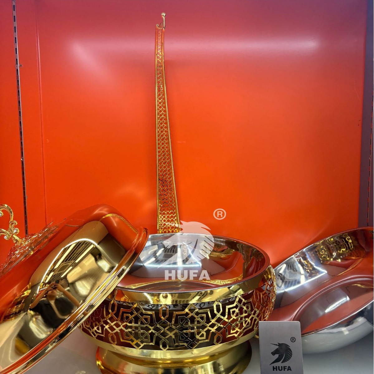 Cross-border best-selling luxury hanging lid stainless steel buffet stove, hotel and restaurant hook meal stove, alcohol stove, and Buffay stove Specification image