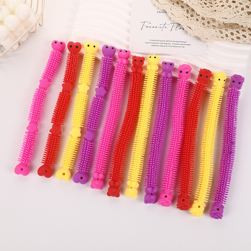 New cartoon cute bear animal cheerleading bracelet, a fun and stress-relieving noodle stretching toy