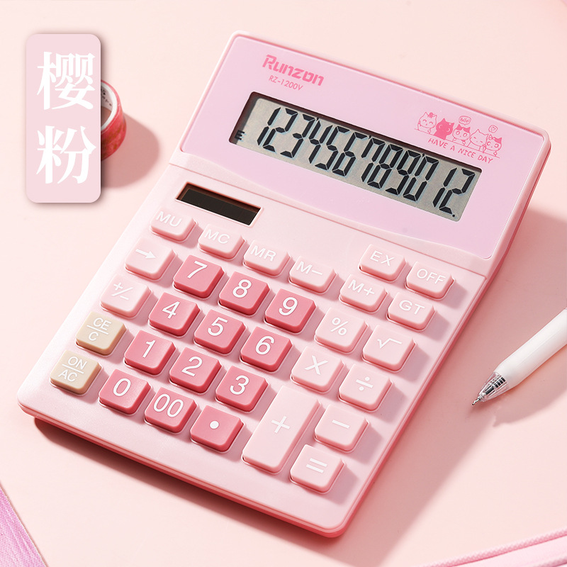 RZ-1200V high-quality, high-end color matching office and financial desktop solar calculator from the original factory Specification drawing