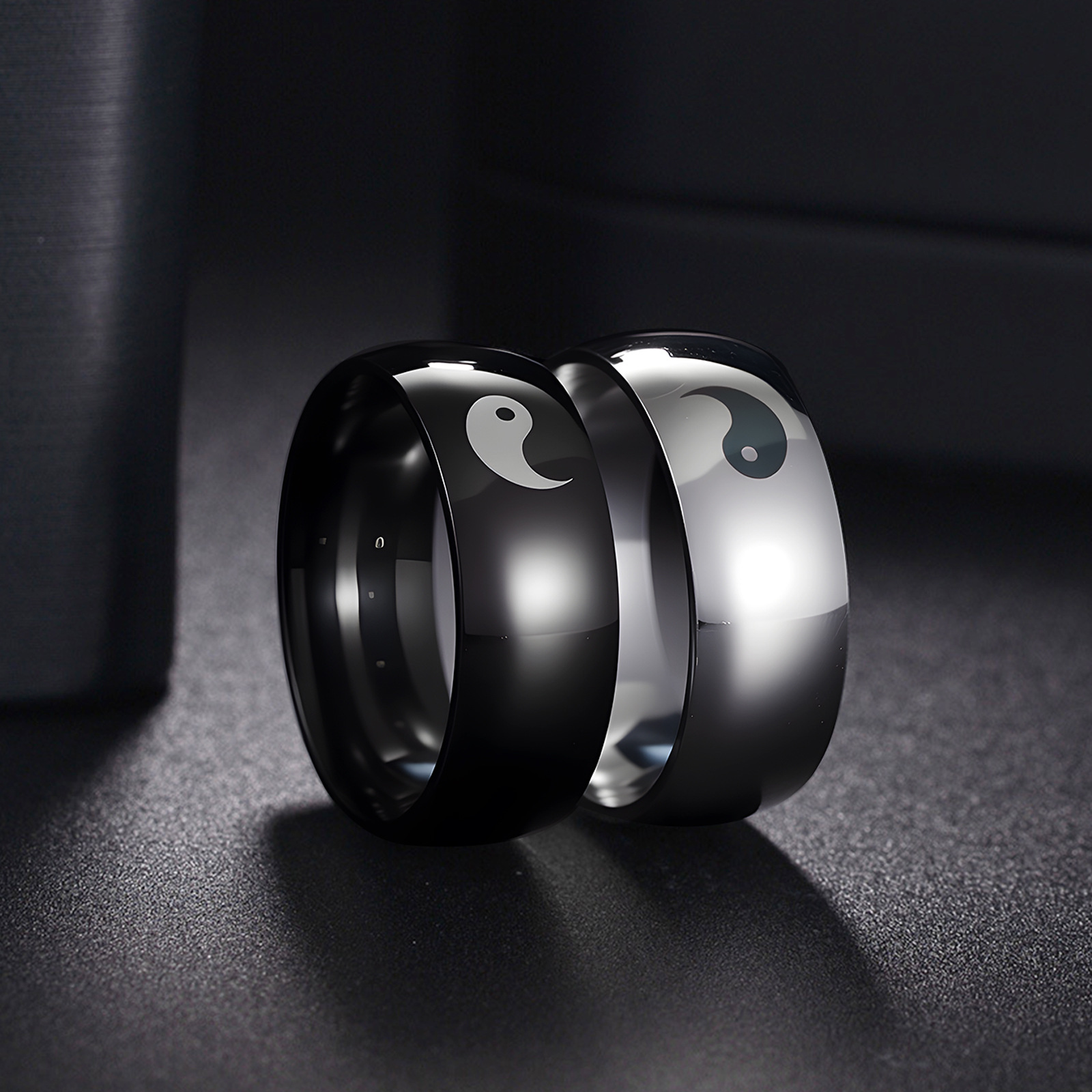 The 8mm laser-engraved Bagua Yin-yang fish stainless steel ring is a best-selling men's accessory on AliExpress and does not fade details Picture