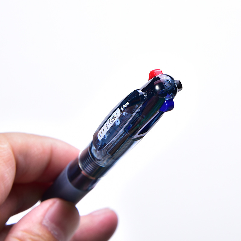 Tianfeng Three-color Ballpoint Pen 5165 Transparent multi-color Ballpoint Pen 0.7mm Ballpoint Pen wholesale 48 pieces per box Specification image