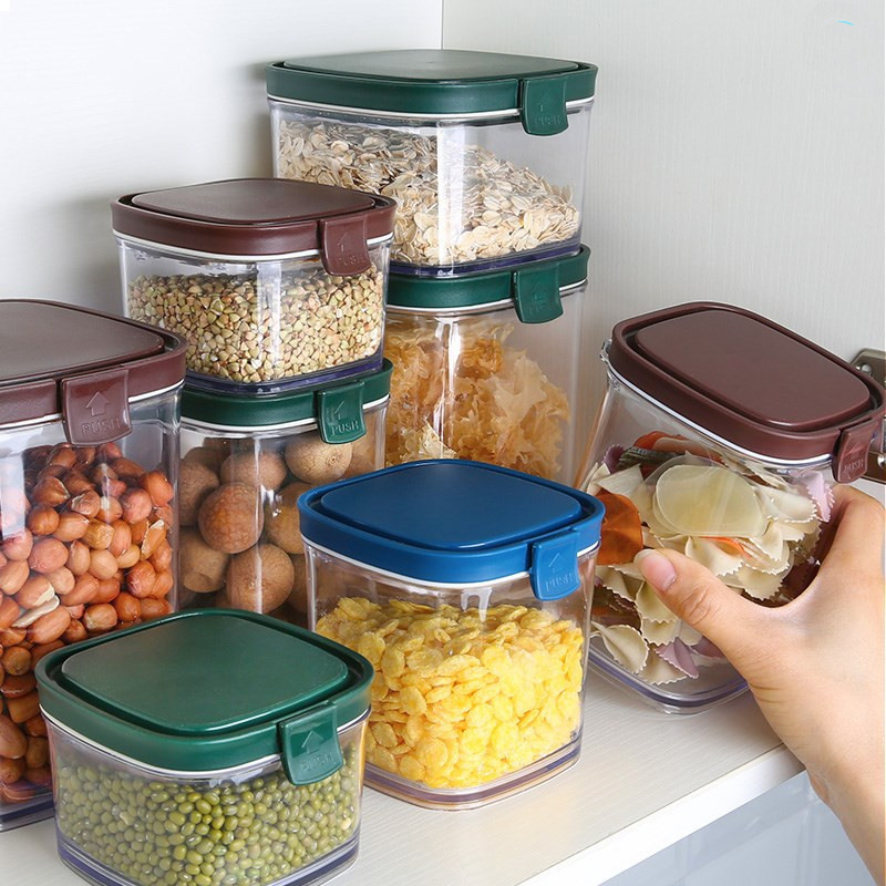 五谷杂粮密封罐厨房零食冰箱收纳盒储物罐透明收纳罐塑料保鲜盒