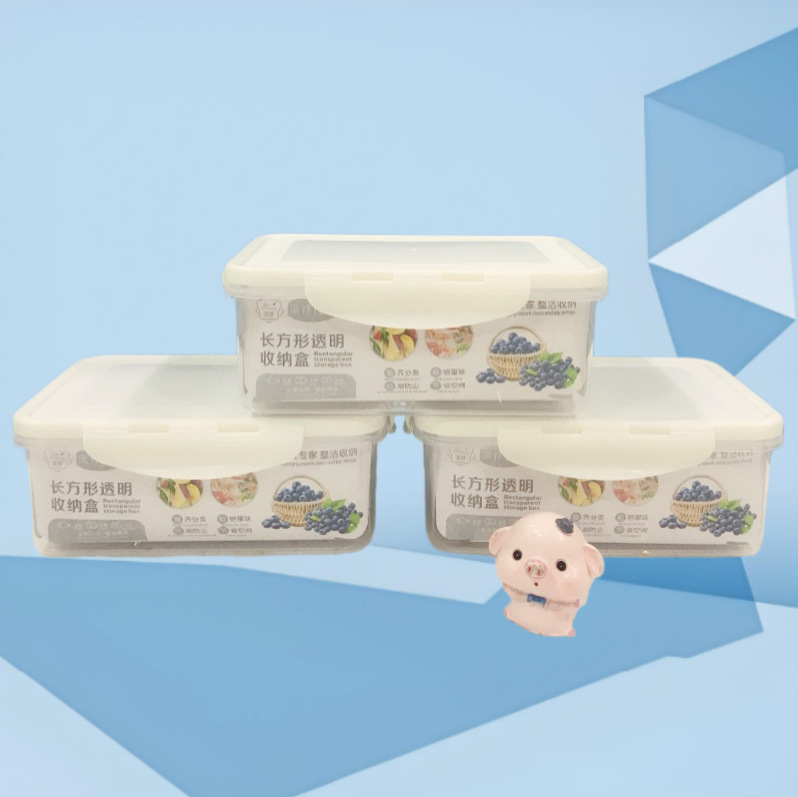 批发家用厨房冰箱密封盒五谷杂粮储物罐塑料保鲜盒食品塑料保鲜盒图
