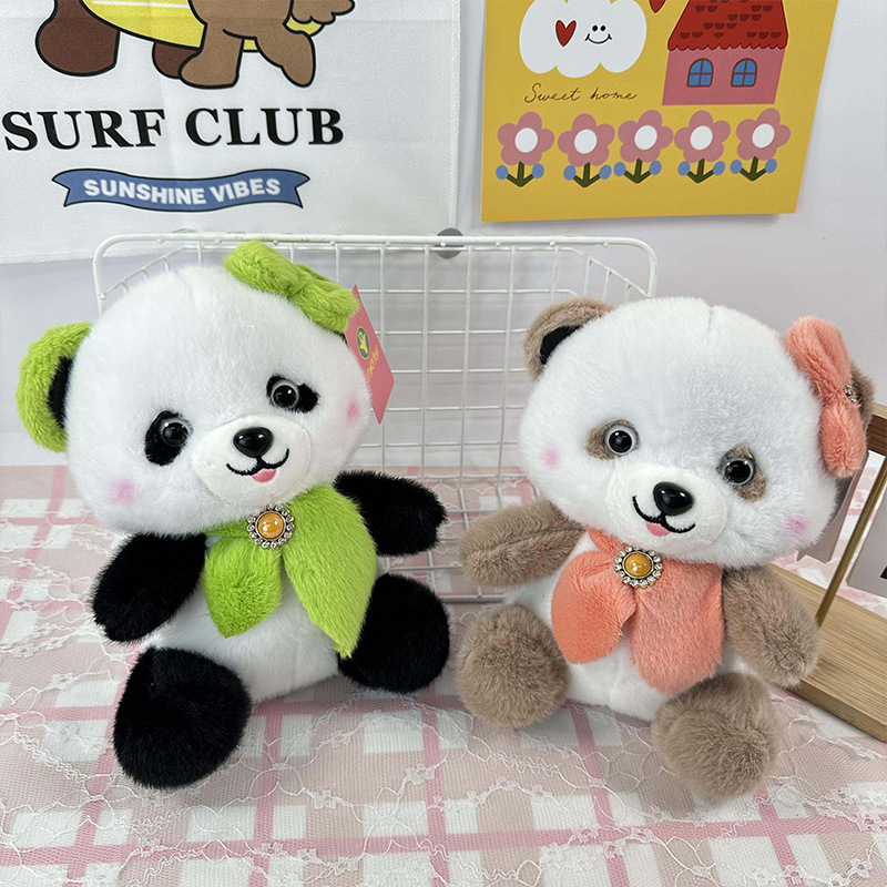 Wholesale of cute panda plush toys, simulated giant panda dolls, tourist souvenirs, 30cm claw machine dolls Specification image
