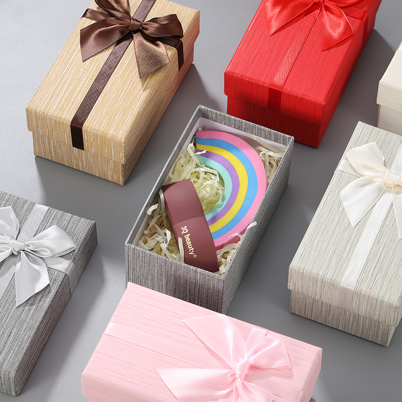 New rectangular top and bottom cover gift box for festivals and birthdays, simple paper gift box, gift bow packaging box Specification image