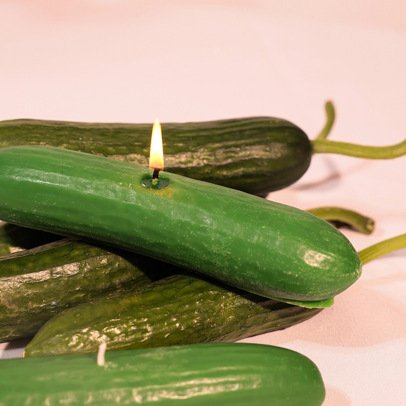 New vegetable-shaped aromatherapy candles in the shapes of corn, Chinese cabbage, cucumber and bitter gourd, handcrafted candle decorative items details Picture