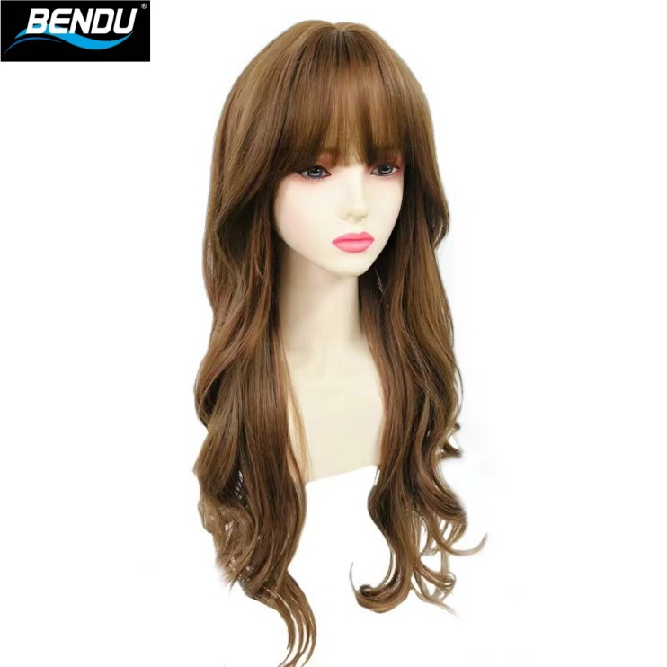 A long summer wavy wig with water ripples in lolita champagne color, naturally sweet and full head wig Item Picture