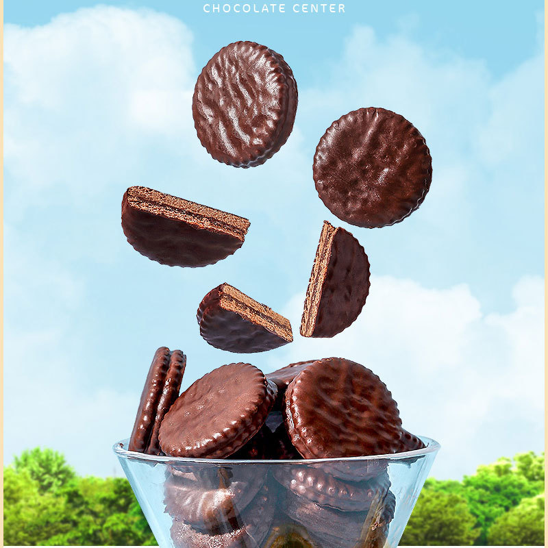Munchy's Macchi New Lex Malaysian imported chocolate-flavored coated sandwich cookies snack food details Picture