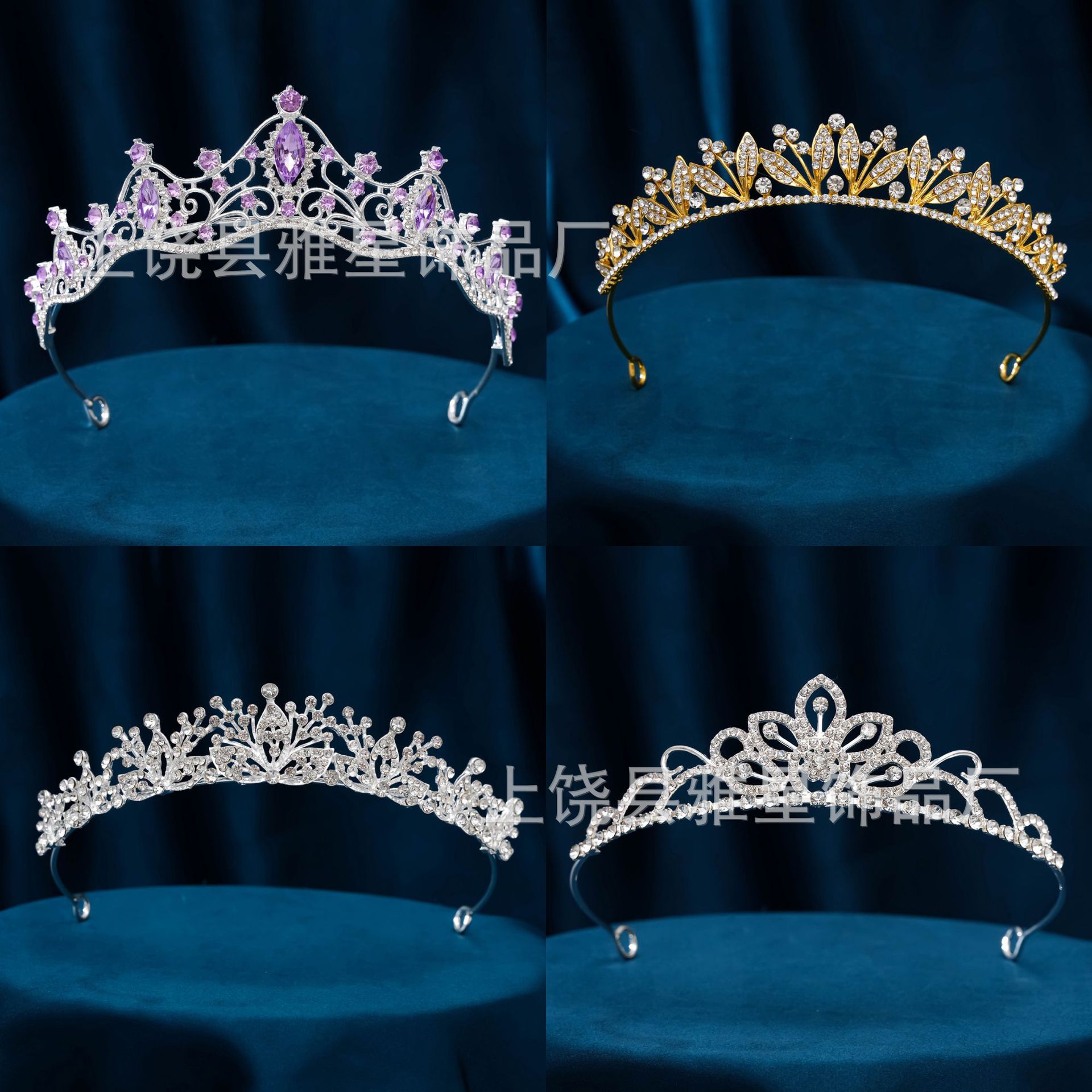 Cross-border best-selling bride's crown headwear, wedding dress accessories, hair bands, princess birthday stage luxury crown rhinestone hair accessories