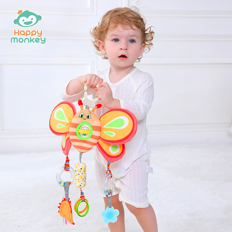 Happy monkey baby rocker campana campana de cama baby cart colgante campana de viento bebé bebé bebé coche juguete de dibujos animados Application Scenario