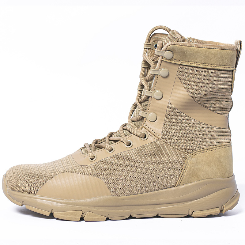 Summer outdoor desert breathable combat boots, mesh ultra-light tactical zipper security shoes, men's lightweight training mountaineering shoes Application Scenario
