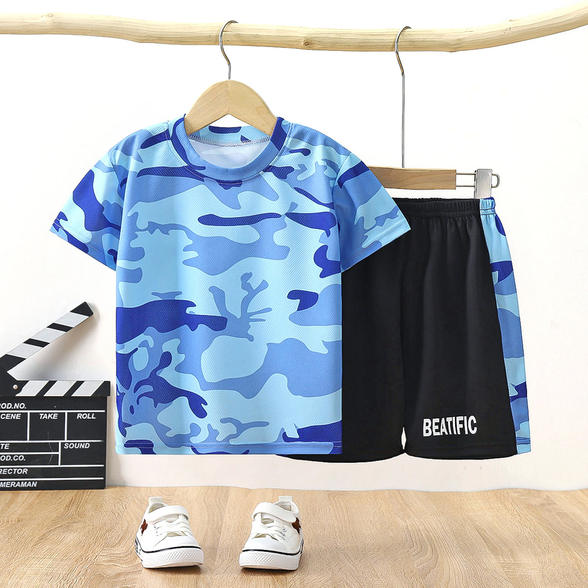 Children's short-sleeved sets 2025 summer clothing, boys' sets, T-shirts, sportswear, girls' quick-drying clothes, T-shirts, children's clothing wholesale Application Scenario