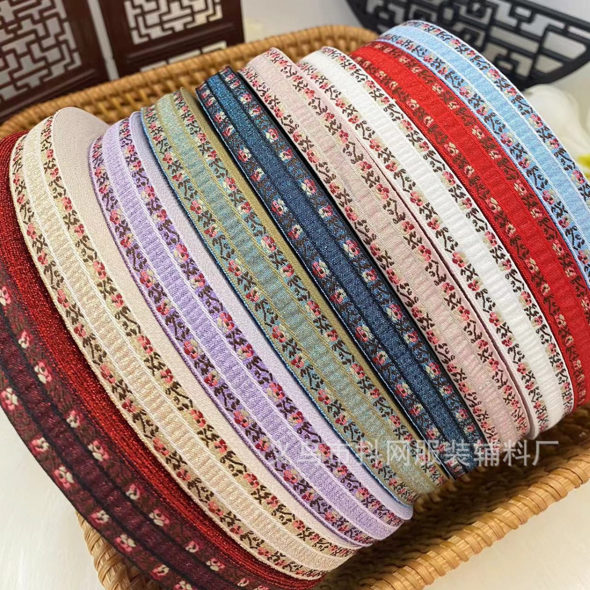 1.7cm estilo nacional han estilo nacional jacquard bordado correas adornos para el pelo tocados espectáculos accesorios de ropa caja de regalo embalaje