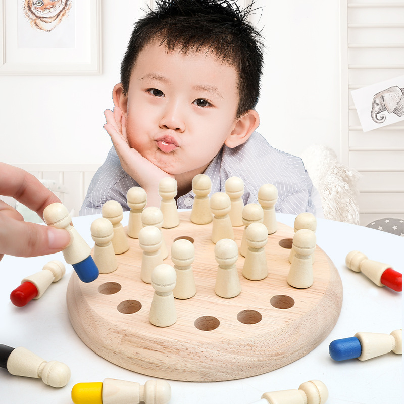 彩色记忆棋认知智力幼儿童益智早教色彩开发训练专注力玩具棋批发