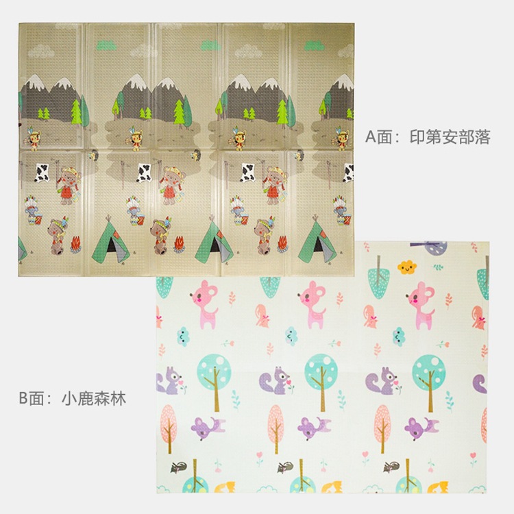 Factory Wholesale Thickened Cartoon Foam Floor Mats, Game Mats, Xpe Baby Crawling Mats, Folding Specification drawing