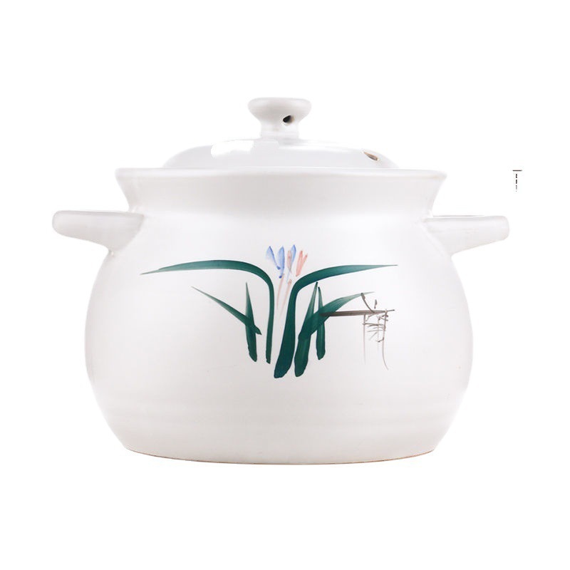 单人炖锅/微晶玻璃锅/陶瓷锅白底实物图