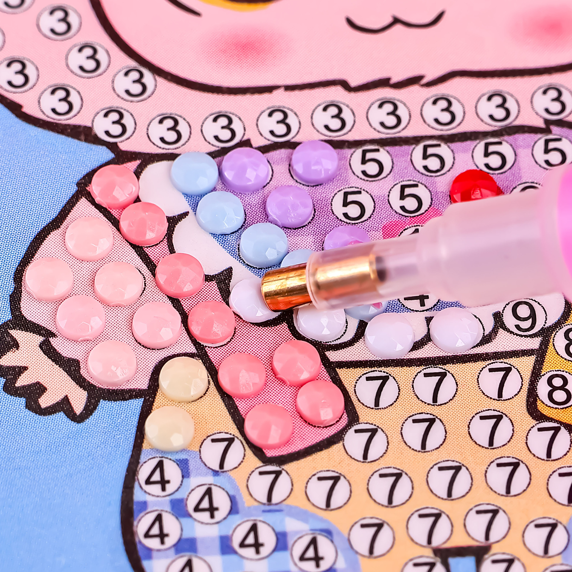 新款卡通双面可擦画板儿童DIY钻石画小白板幼儿园早教留言写字板细节图